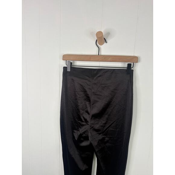 Zara Blck Satin Effect High Rise Split Leg Leggings Small High Rise Blogger Fave - Picture 8 of 9